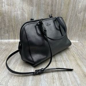 COACH Nolita Pebble Leather Satchel Bag Crossbody Handbag Purse Gunmetal